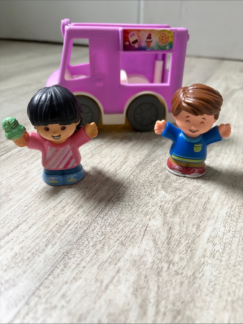 Little People Purple Ice Cream Truck Playset with 2 Dolls